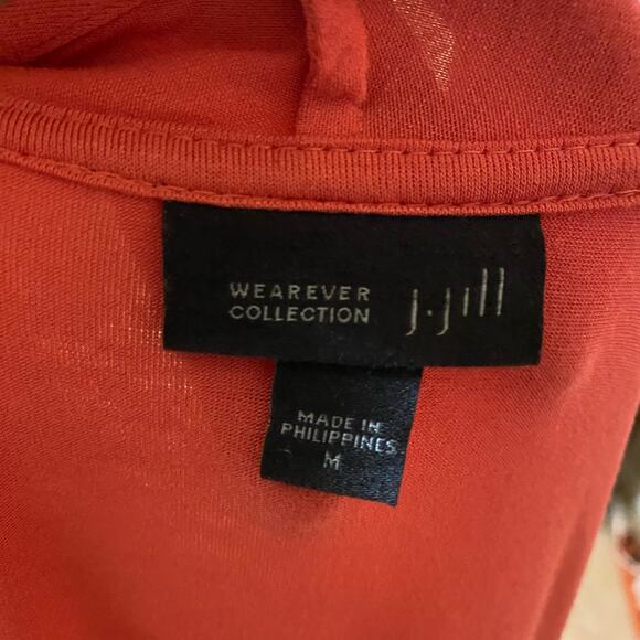 J. Jill Wearever Collection Open Front 3/4 Sleeve Cardigan Sweater Coral Size M - Picture 6 of 7